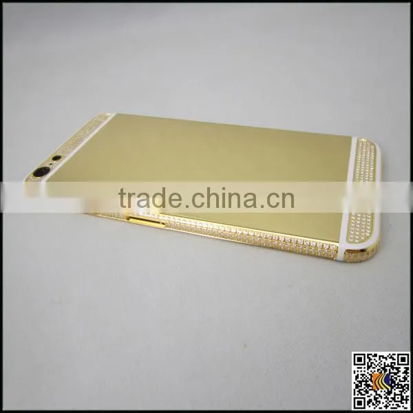 24k gold crystal housing for iphone 6s,for iphone 6s diamond back cover,back cover housing for iphone 6s