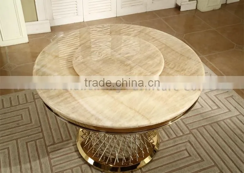 Popular Modern Round Marble Top Wedding Table With Steel Legs