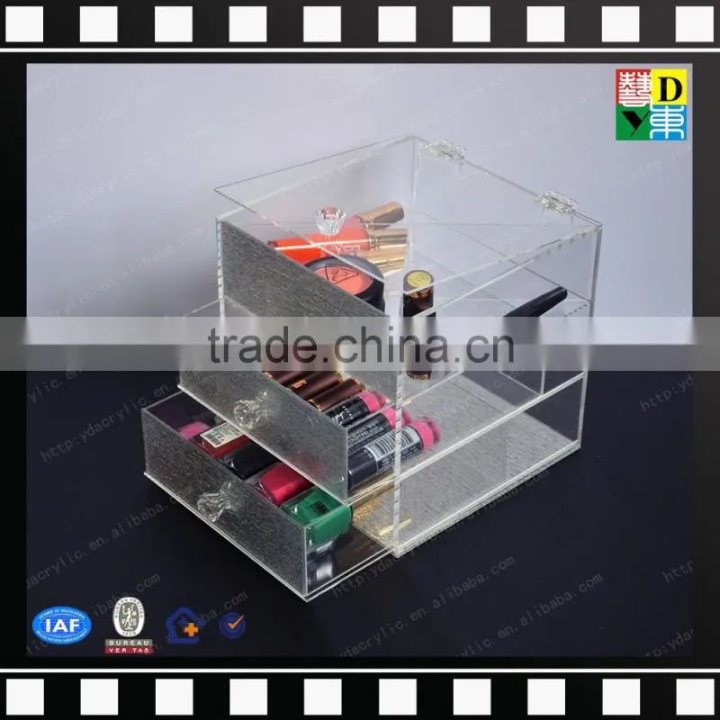2016 Deluxe Diamond Handle ACRYLIC DRAWER COSMETIC DISPLAY CASE