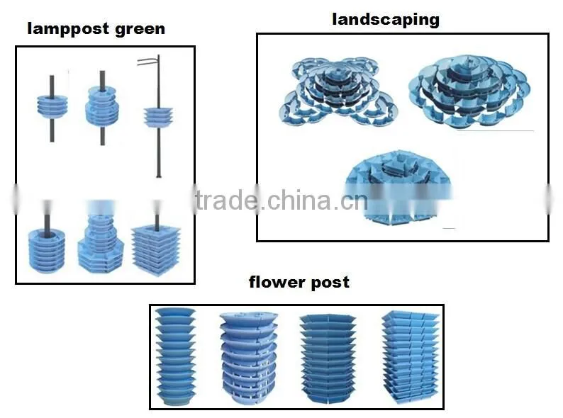 2015 New arc shaped plastic lamp post planters
