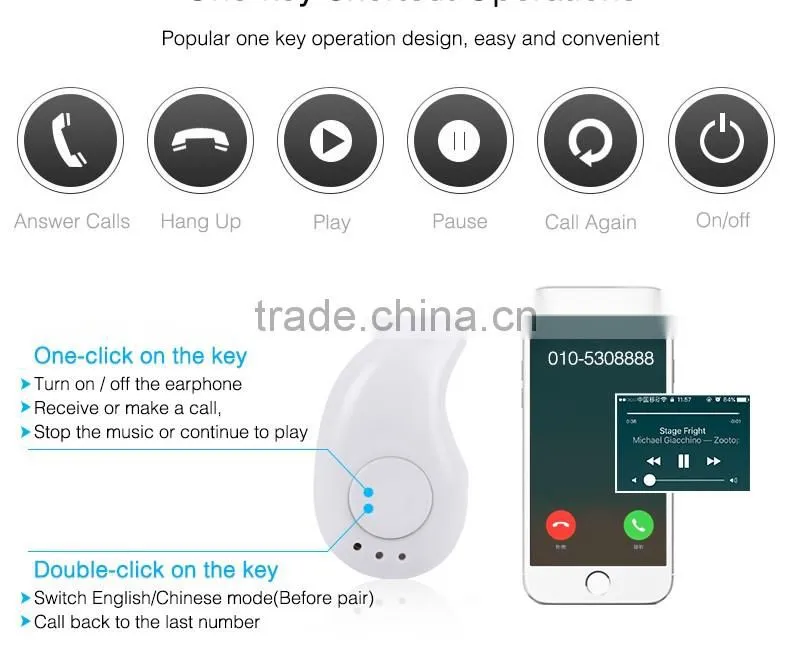 Factory supply earphone for iphone 6 new bluetooth earphone with 3.5mm jack