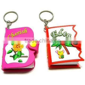 3D PVC book with keyring