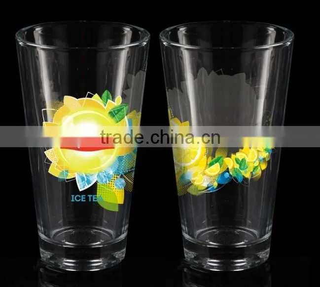 food grade clear glass customise glass cup for promotional