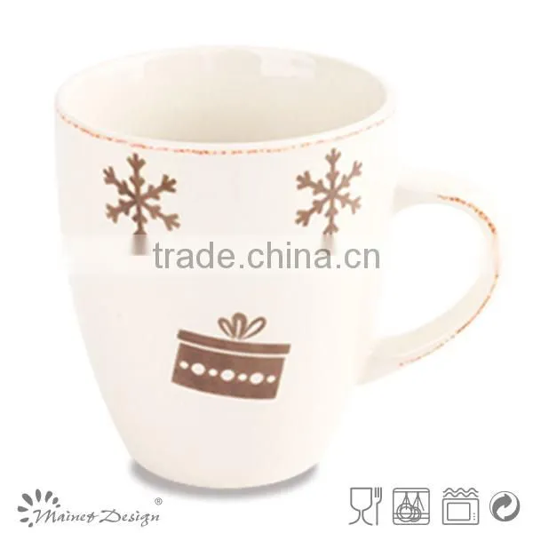 two tone porcelain mug whole sale christmas style