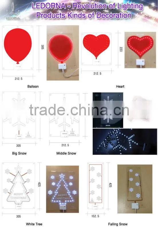 LEDORNA Flexible LED Light Shining Tranparent Crystal Film (LED Sign / LED Decoration / LED Information)
