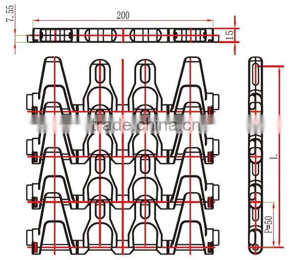 T-1100 helix elevator machine flush grid modular plastic conveyor belt