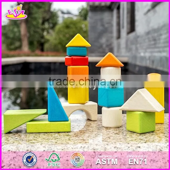 2017 New design best preschool construct wooden blocks toys for kids W13C034