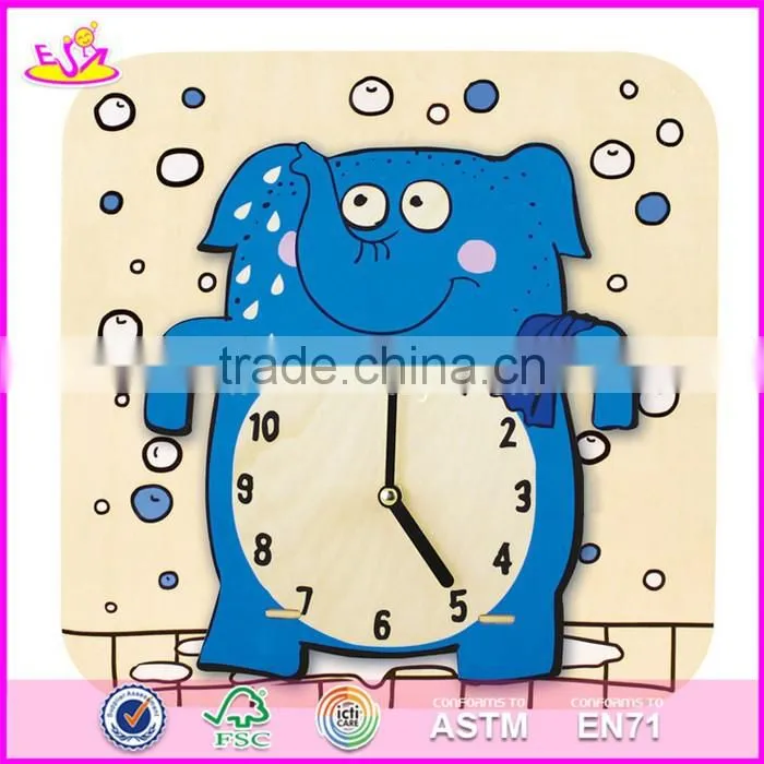 2017 New design clock shape children wooden puzzles W14K014