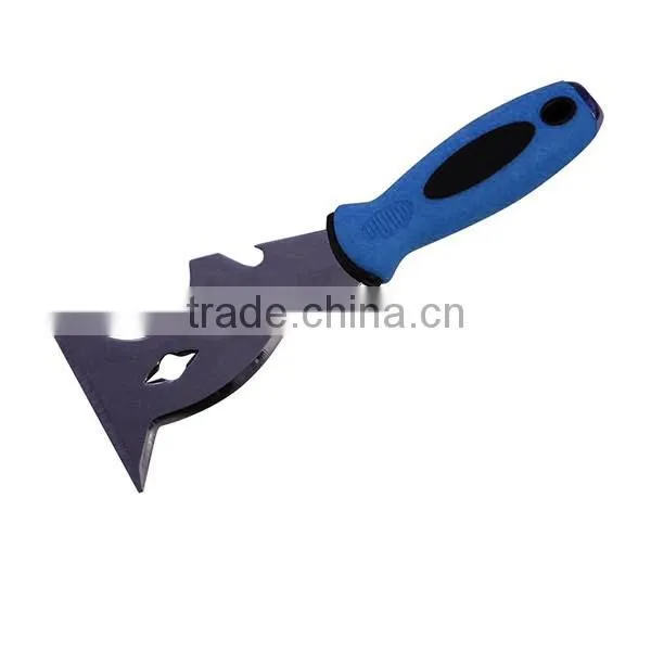 9-in- scraper with soft grip stainless steel blade metal end cap putty knife scraper