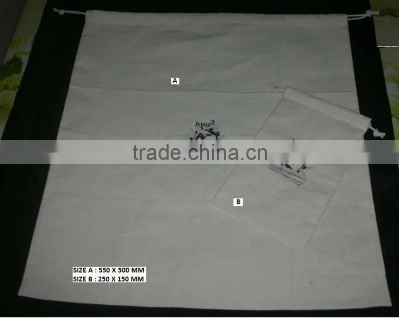 Promotional cotton pouch with drawstring