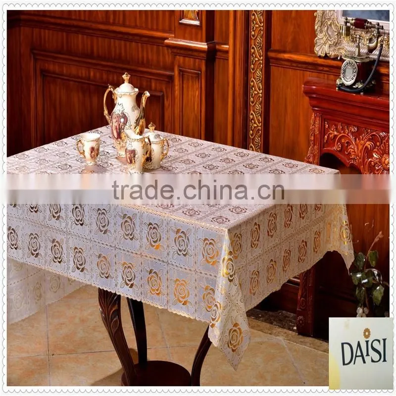 China factory PVC Lace newest design Tablecloth in rolling 137x20meter for Egypt market