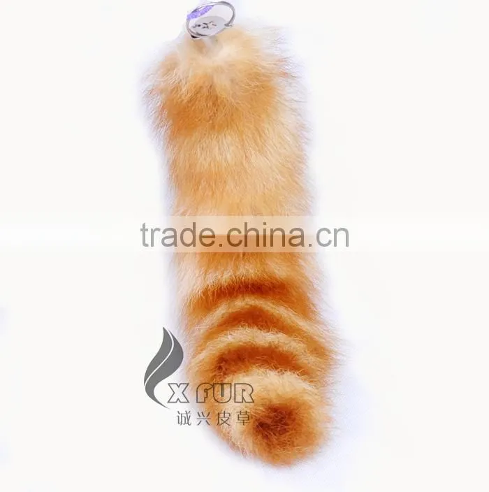 CX-R-04 Europe Fashion Raccoon Tail Fur Keychain
