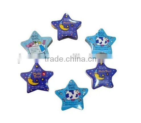 custom print shape 100% combed cotton compressed towel