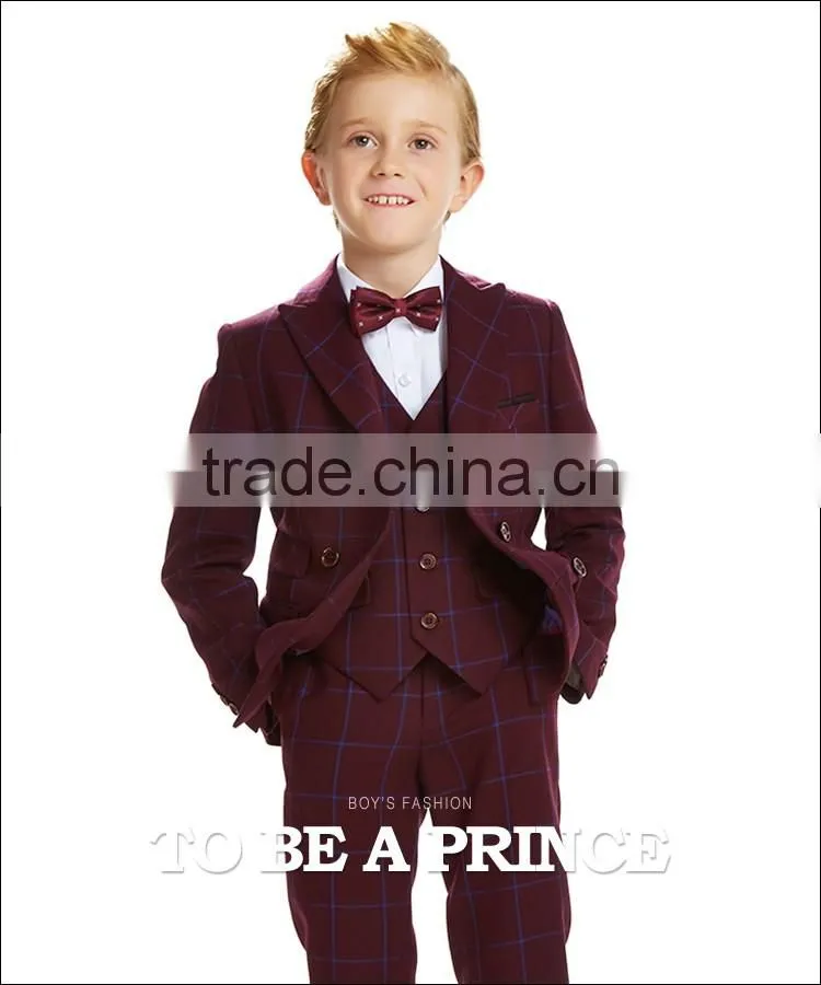 ELPA NXB0055 fancy burgundy three pieces boy suits for show