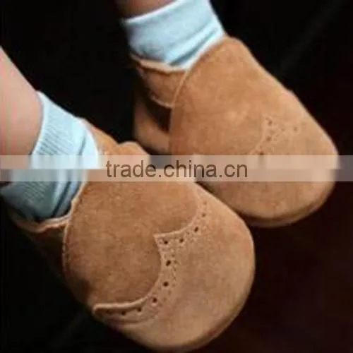 Pure suede leather baby shoes soft sole