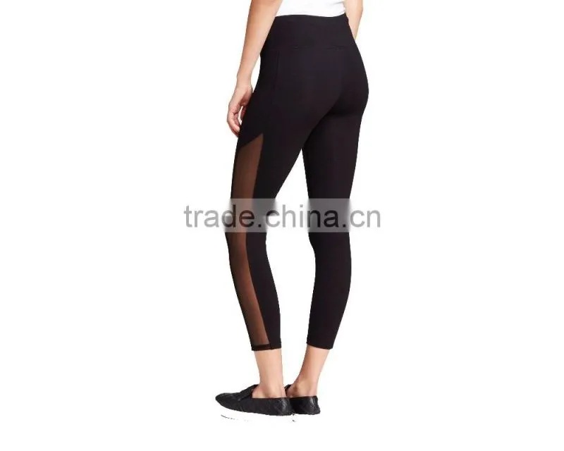 2017 Perfect fit custom new mix Women's fitness Yoga Legging with mesh yoga pants wholesale