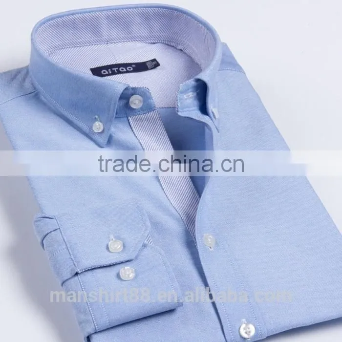 2017 high quality new fashion men button down contrast color oxford dress shirt