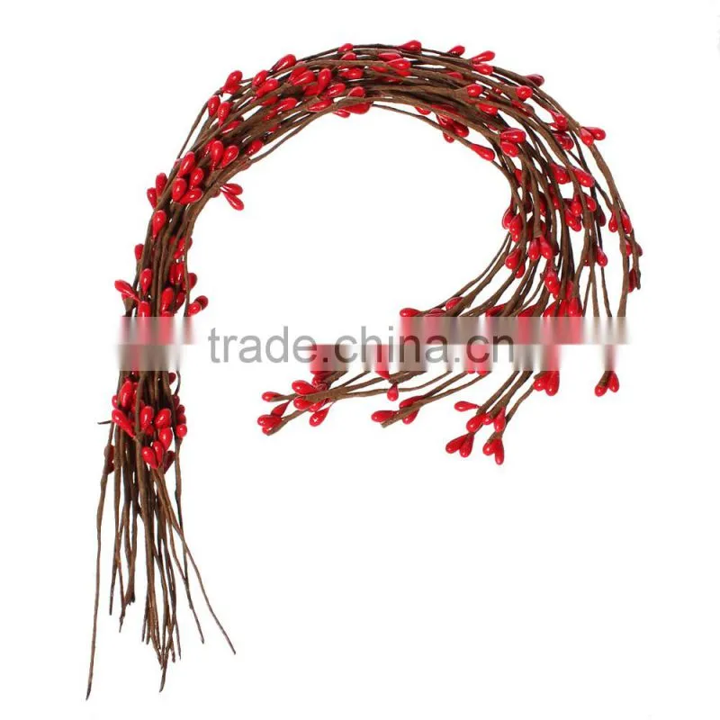 Cheap Stamen Pip Berry Stems Red Gypsum Artificial Flower Stamen