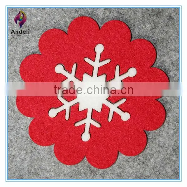 new design round felt snowflake christmas placemat