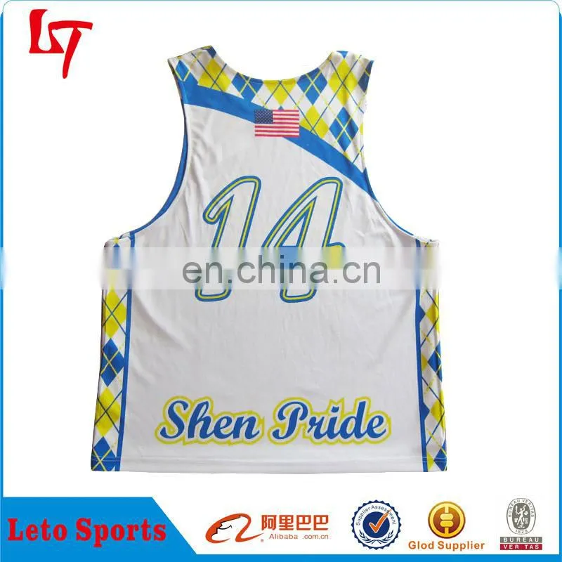 Unisex Mesh Wicking Lacrosse Jersey&Pinnie/Sublimation Lacrosse Reversible Jerseys/Reversible Lacrosse Mesh Pinnies