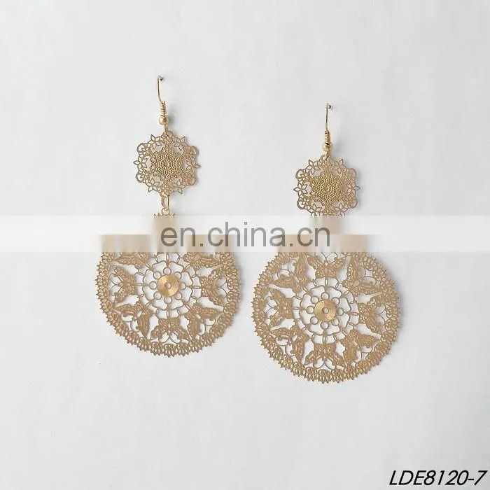 Painting filigree earrings metal flower earring
