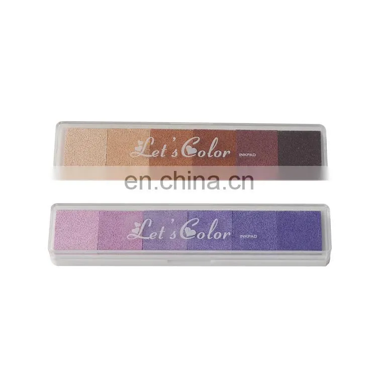 Multi Colors Strip Children Ink Washable Sponge Stamp Kit