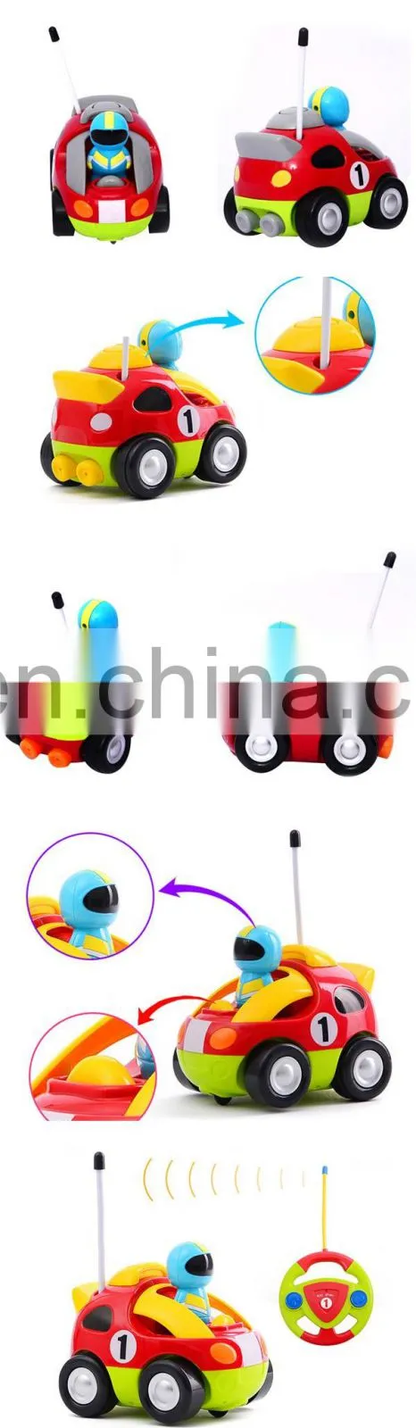 2 channel cartoon remote control car with music and light