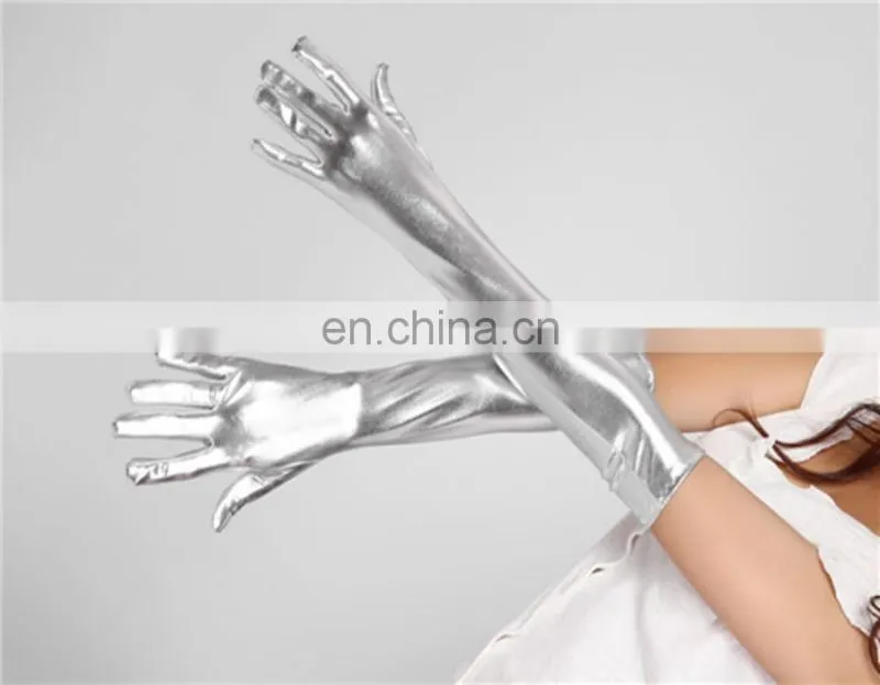 2015 Top New Fashionable Design Gloves Sexy Women Lingerie Glove Silver And Gold Available Erogenous Fancy Wet Look OPARE GLOVES