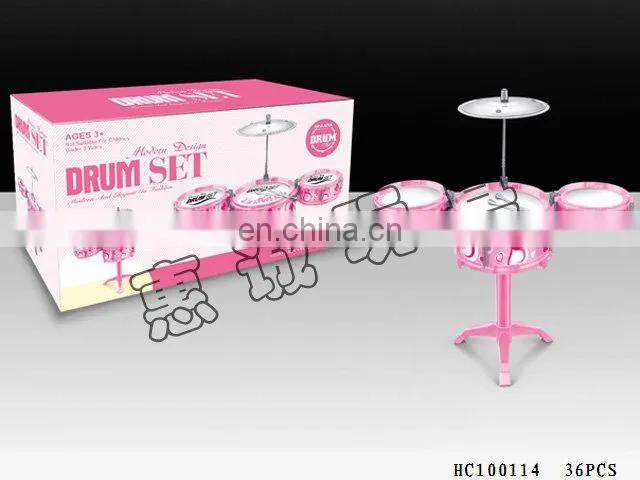 Alibaba wholesale portable pink musical instruments drum set with cheap price