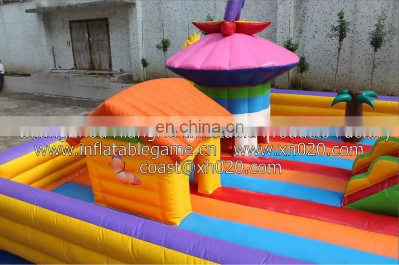 Endless fun and populare outdoor or indoor commercial grade vinyl tarpaulin FU048 inflatable playground