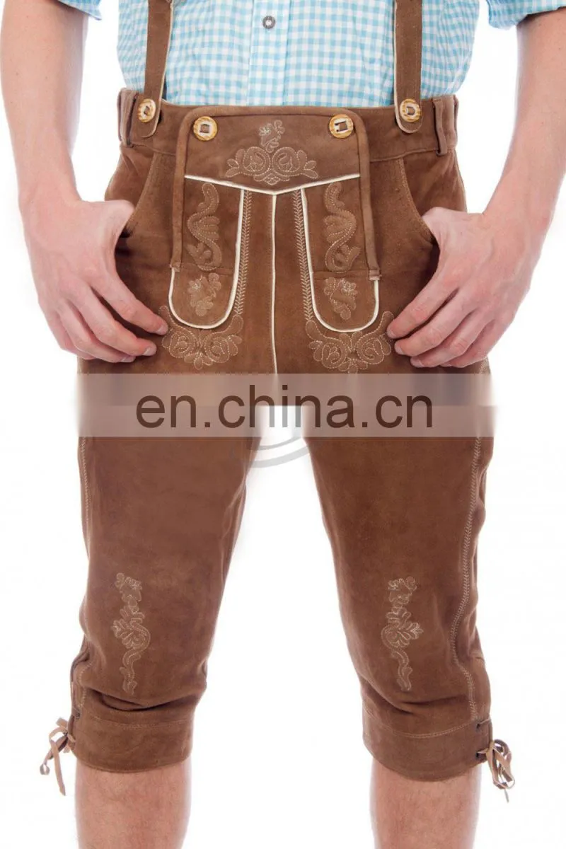 2016 High Quality Chrome 6 free suede Trachten Knee Over Lederhosen (Bavaria Clothing)