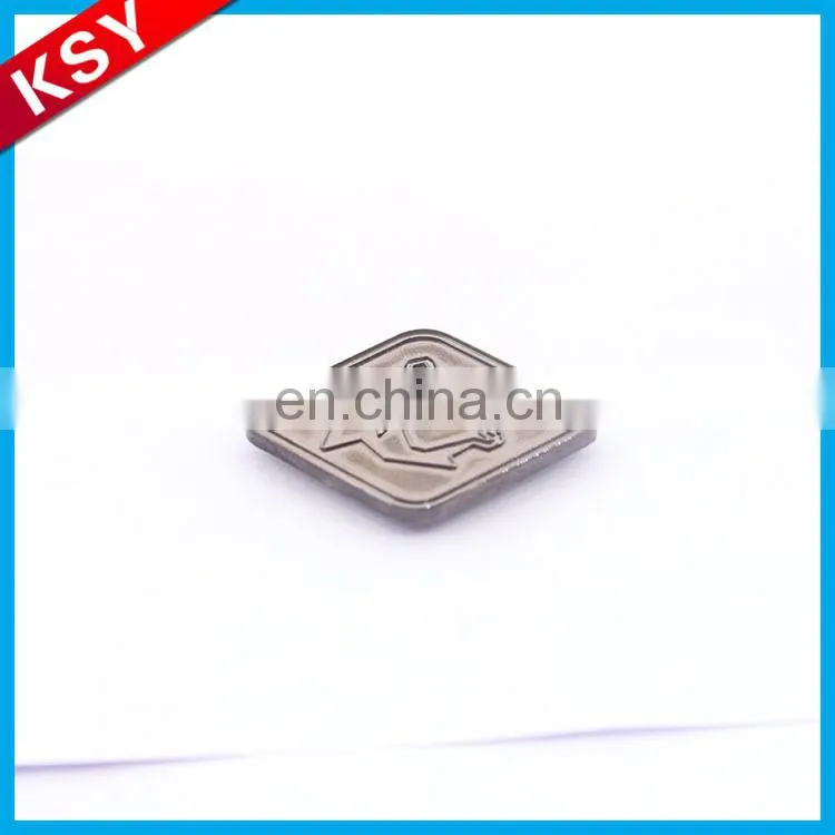 Oem Metalic Thread Embroidery Label Metal Logo Hanging Tag For Clothing