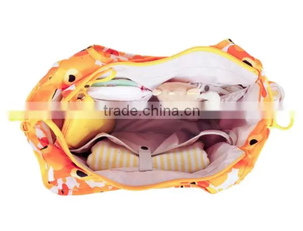 2016 Fancy Yellow Tote Diaper Bag for Mummy