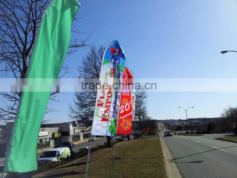 Cheap teardrop beach flag with water bag advertising teardrop banner