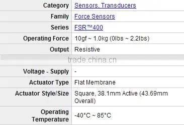 pressure sensor sensing resistance FSR 406