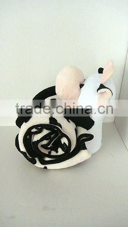 25cm baby plush cow toy with towel