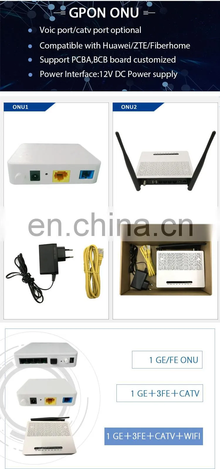 best price fc sc plastic iptv network catv wifi modem gpon onu