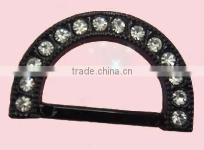 D-ring Nylon Black Belt Buckle With Diamond