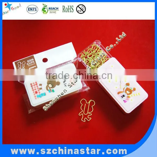 Beautiful shapes paper clip with tin box(D65*H30mm)