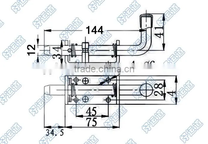 Spring bolt latches trailer dropside fastener 02413