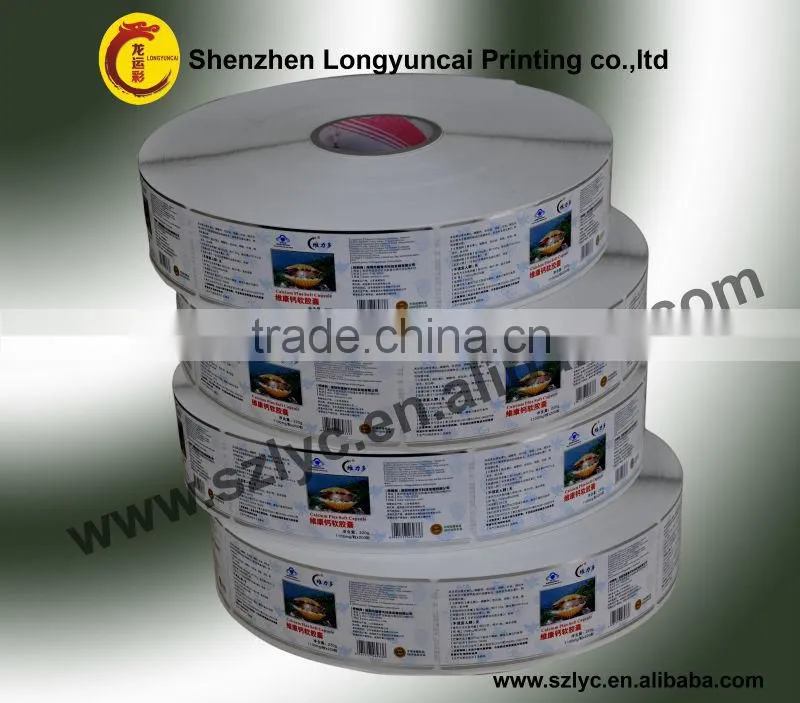 health food bottle self adhesive sticker label