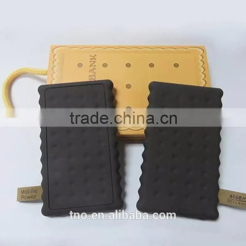 Portable cookies power bank 4000mAh travel charger for iPhone