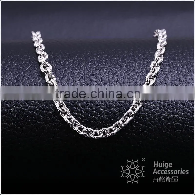 simple design fashion jewelry rhodium plated cheapcable chain necklace