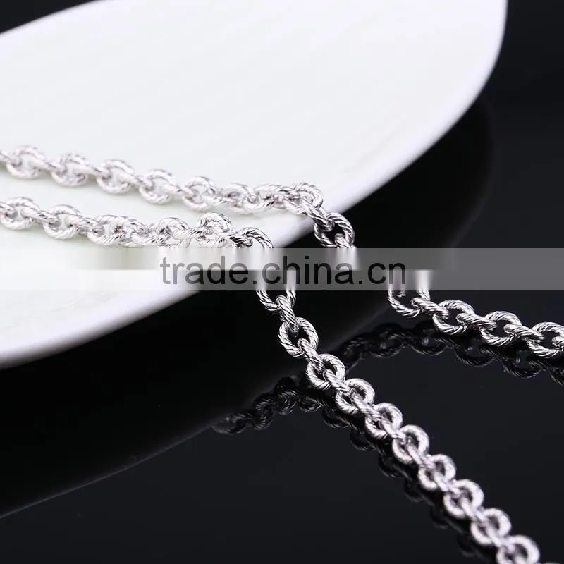 simple design fashion jewelry rhodium plated cheapcable chain necklace