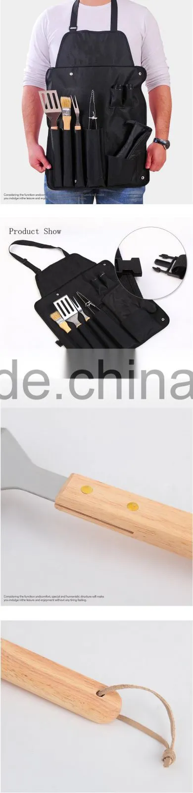 Cheap high quality wholesale bbq tool set apron for sale