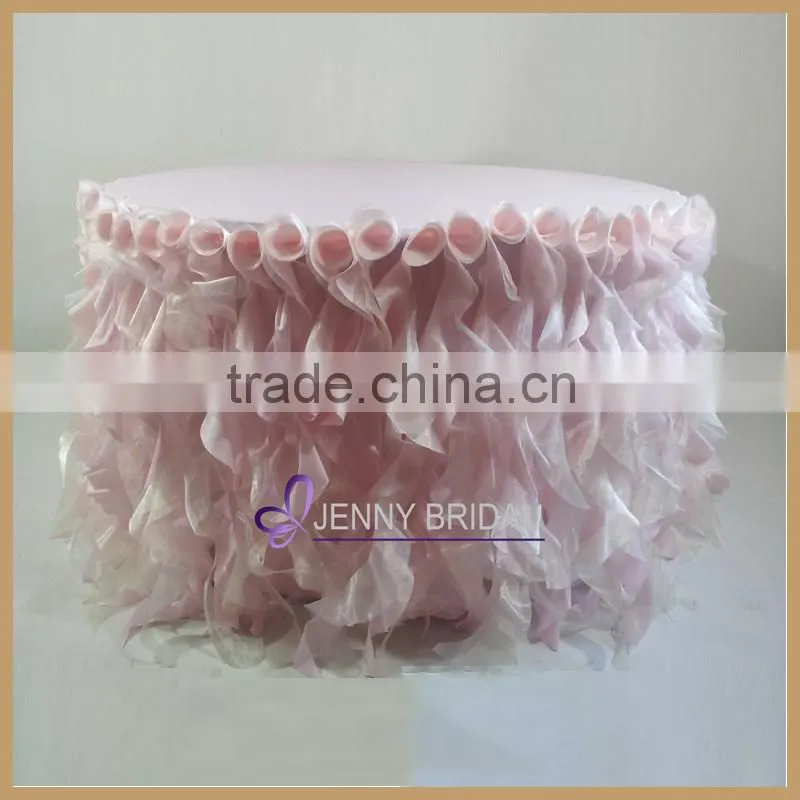 TC055B China wholesale black and white ruffles table skirting designs