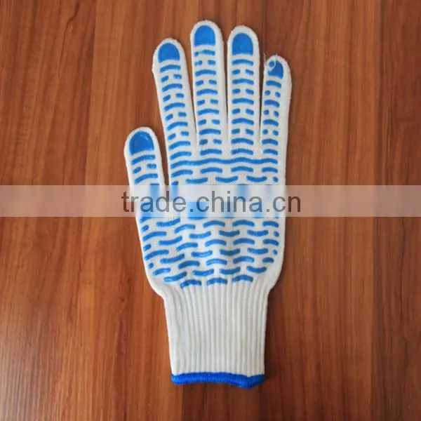 pvc wave dotted cotton glove polka dot cotton glove