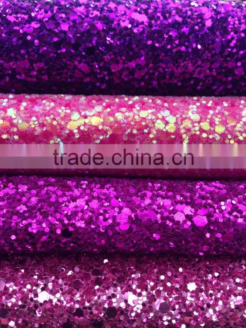 Fashion glitter fabric for bags, cheap glitter wallpaper