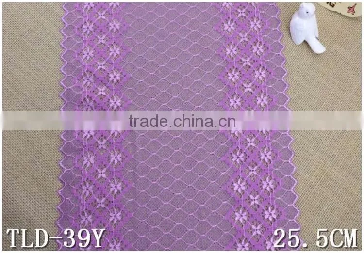 Nylon Spandex Wide Purple 10.03" Super Strech Soft Warp Knitted ladies new model dress & ladies fashion lace dresses