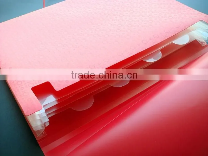 A4 hard cover file folder with plastic divider pockets